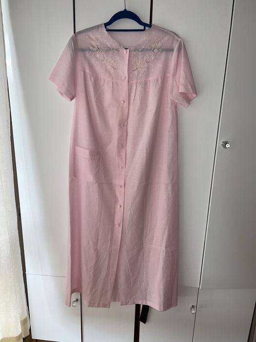 Koszula nocna haftowana vintage PRL made in china