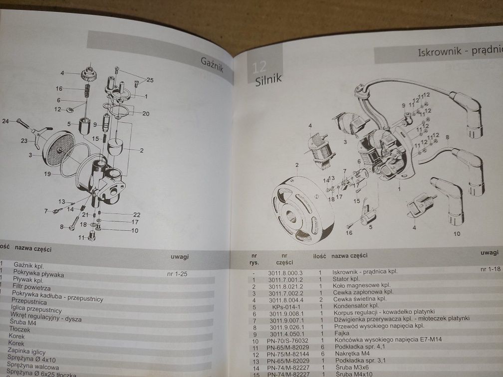 Nowy zestaw romet motorynka katalog czesci+kranik zbiornik rama kpl