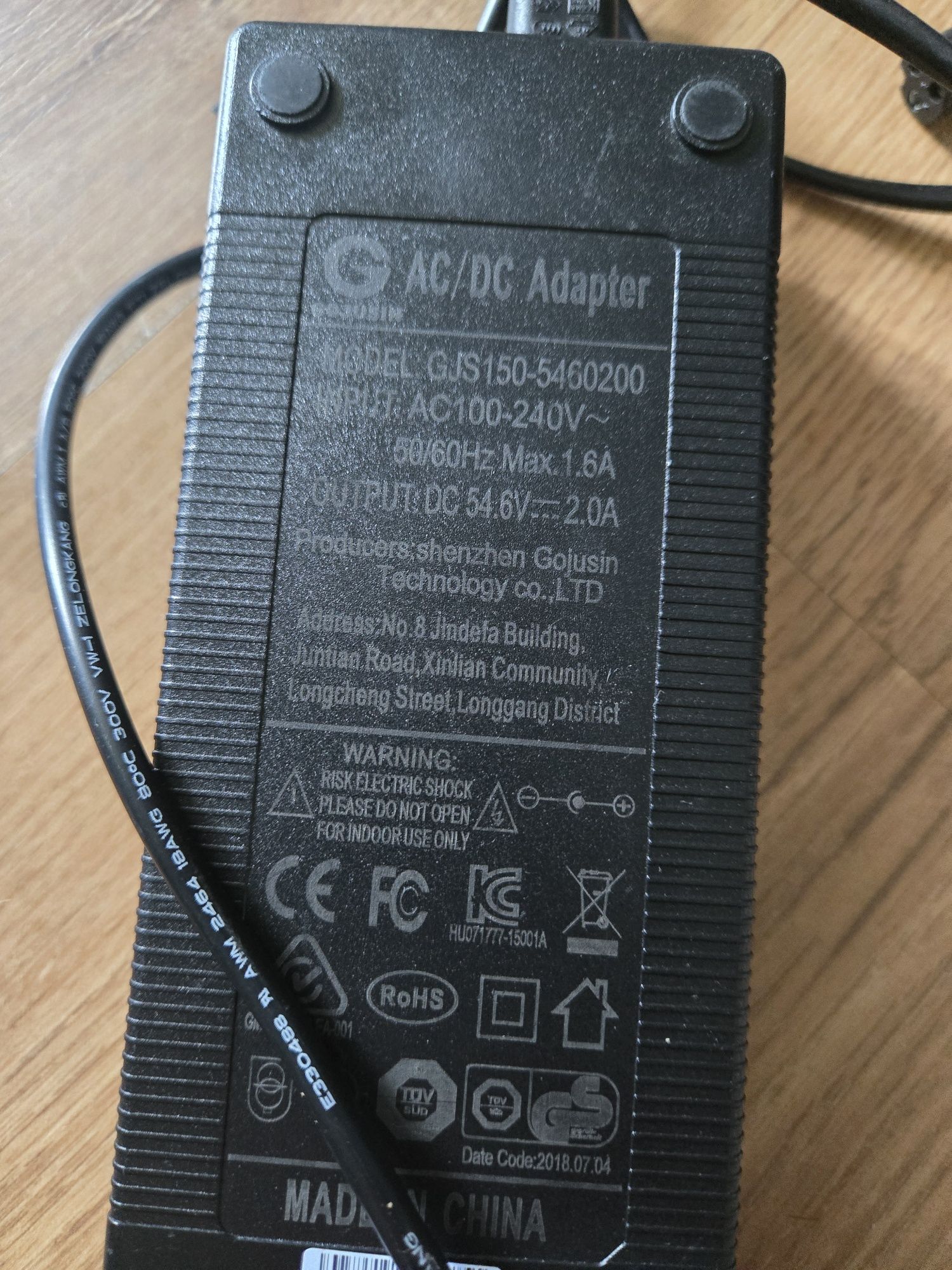 Ladowarka do hulajnogi vsett 8.9 54.7v orginał 2A