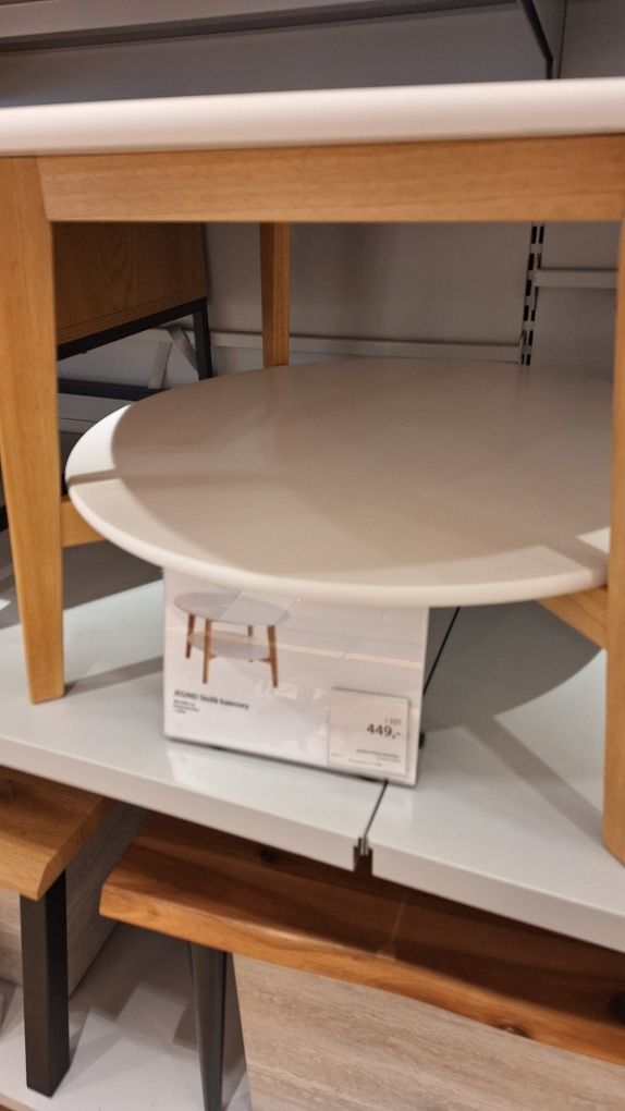 Stolik kawowy JYSK okrągły 80cm z dolna polka