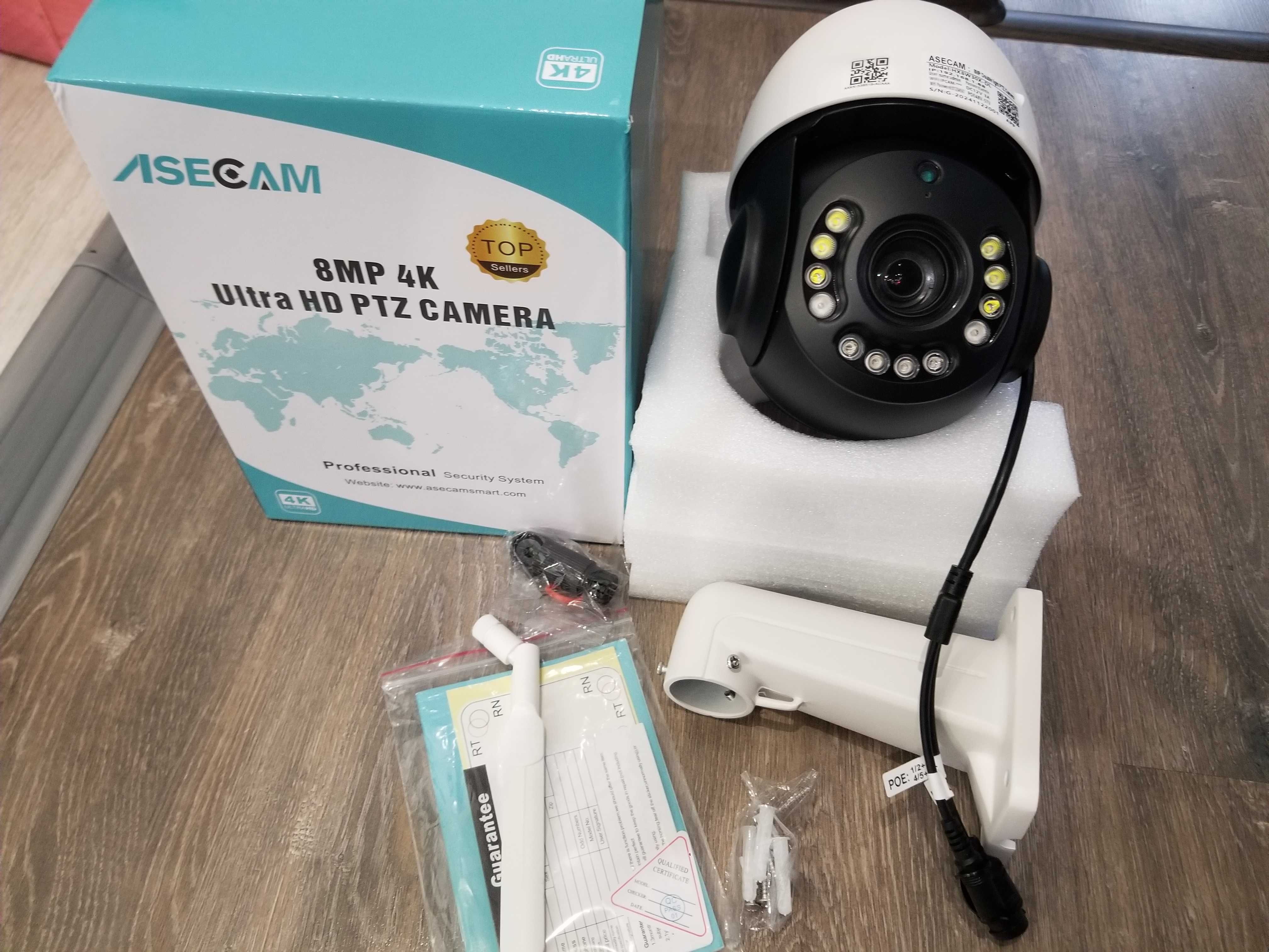 Відеокамера Wifi POE asecam 8mp Soni IMX415, 4k ip 30x zoom