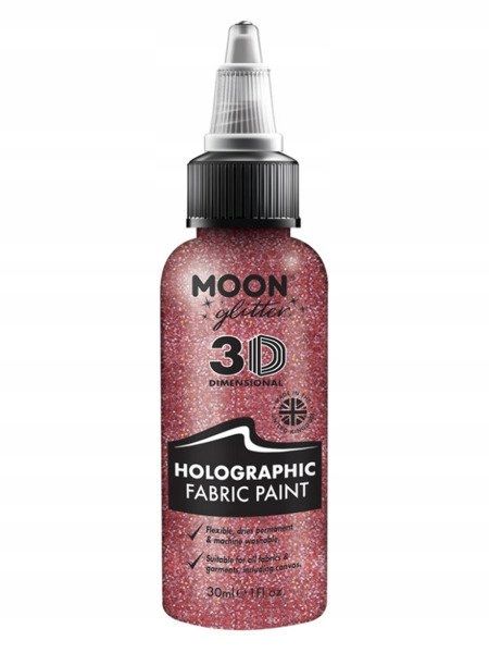 Farbka do tkanin farba 30ml ubrań koszulek Różowa PINK Brokatowa Holog