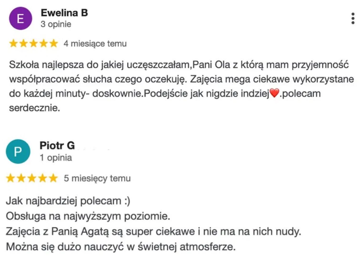 Angielski online Konwersacje Business English Opinie klientów Faktura