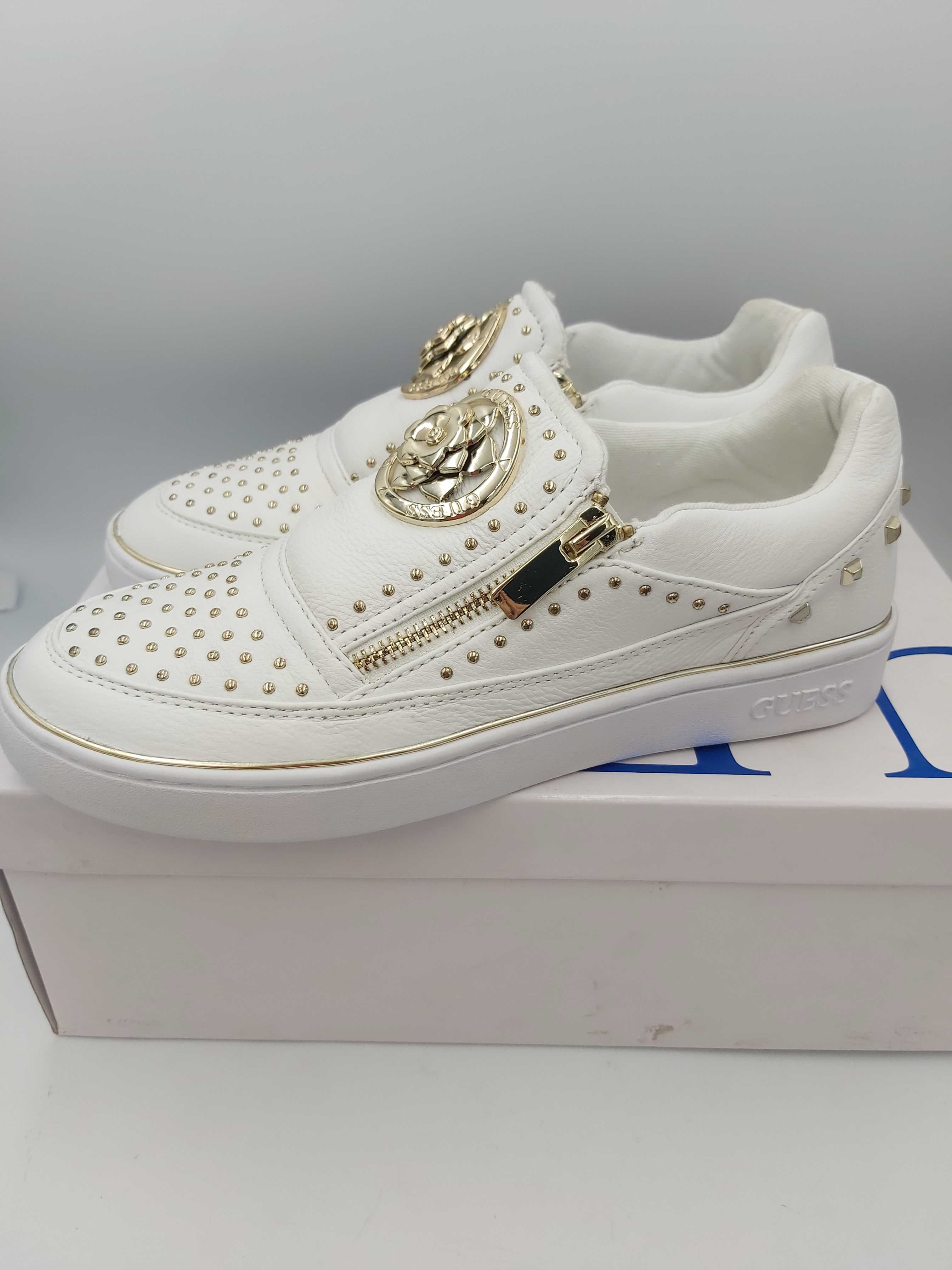 NOWE sneakersy GUESS  złote białe  rozmiar 38