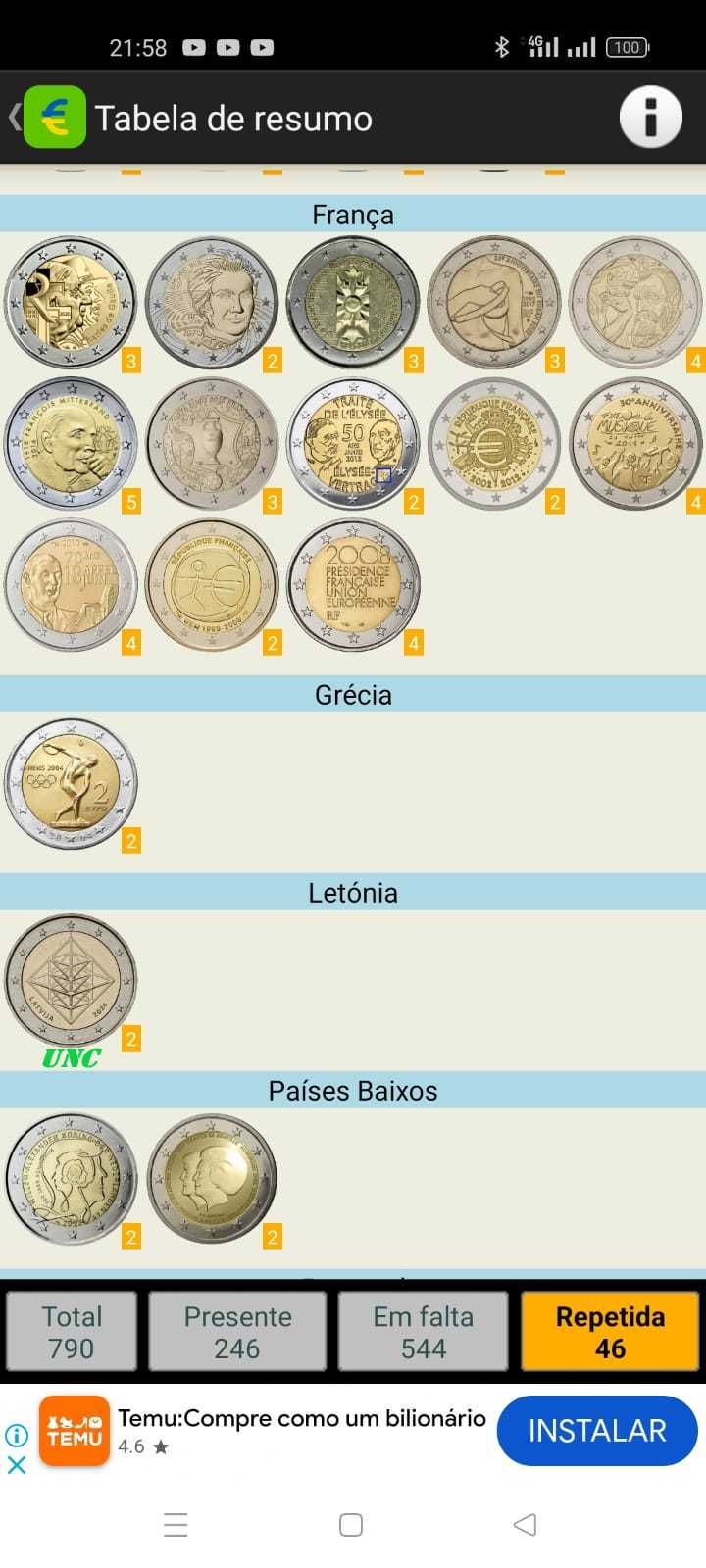 Moedas Comemorativas EUR 2,00 non-PT (estrangeiras)