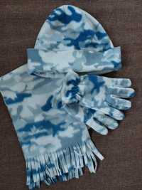 Komplet zimowy, polarowy 3-6 lat, czapka szalik rękawiczki