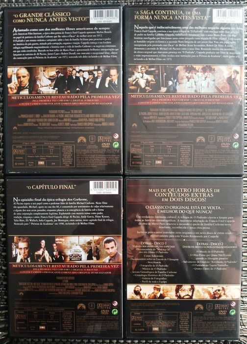 O Padrinho - Trilogia - 5 DVDs  - Muito Bom Estado