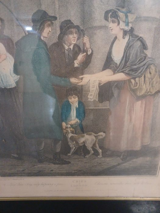 Par de quadros com gravuras antigas