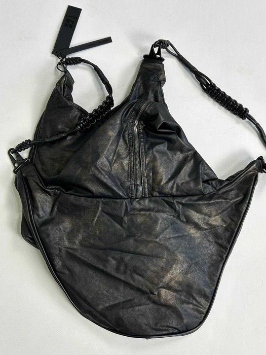 Шкіряна Сумка-рюкзак чорна black shopping bag черный рюкзак