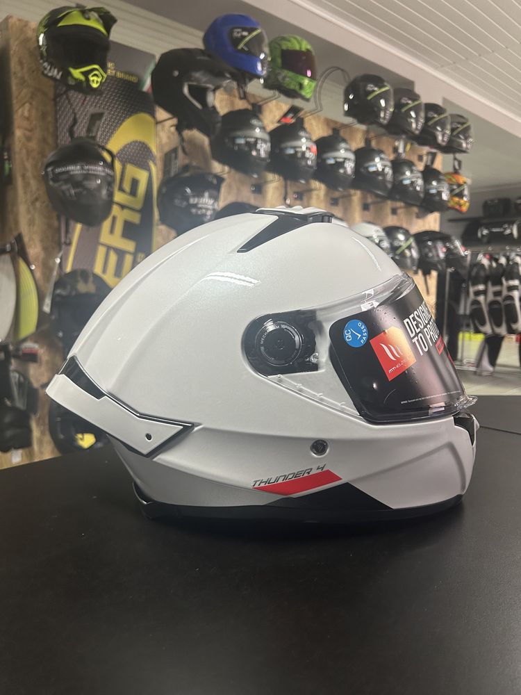 kask motocyklowy mt thunder 4 bialy r. m, xl