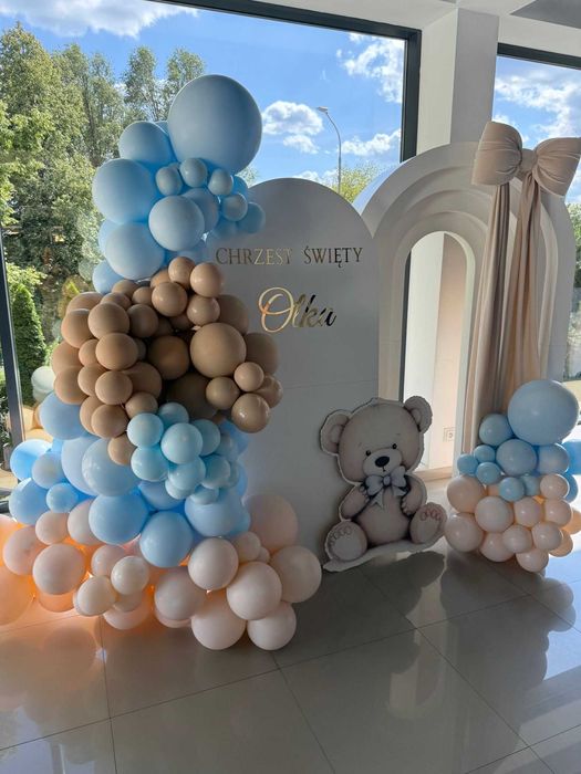 Dekoracje balonowe/Ścianki okolicznościowe/Chrzest/Urodziny/Komunia