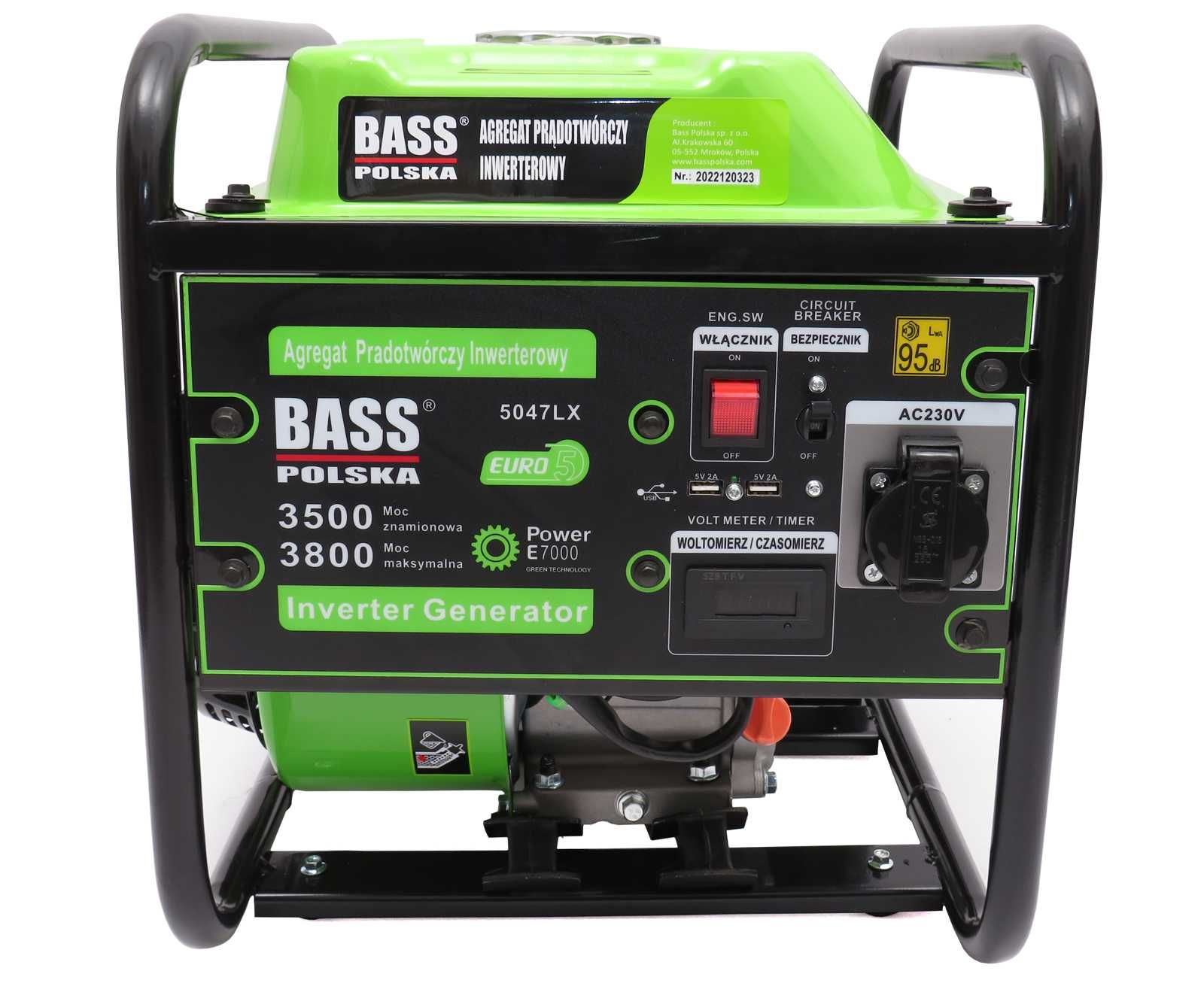 BASS Agregat Prądotwórczy Inwertorowy 3,8kw 3800w 230v Avr 5047