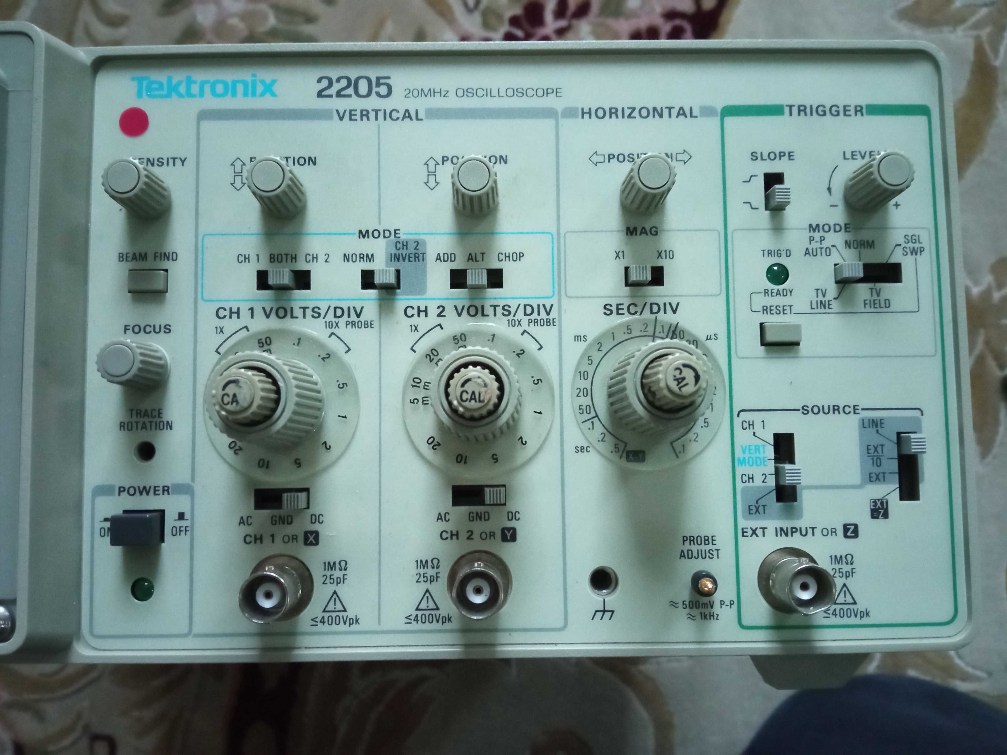 Осциллограф Tektronix 20Мгц, 2 канала