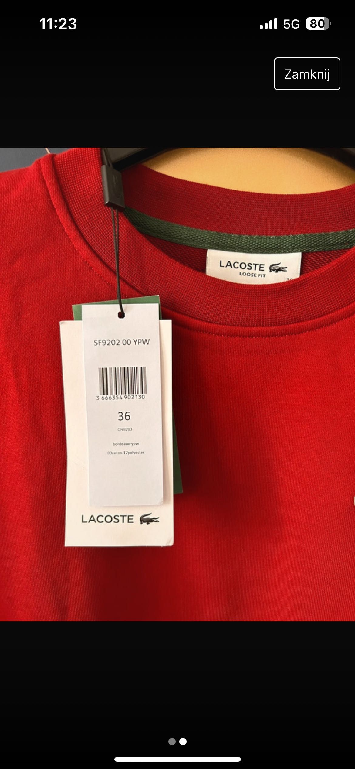 Nowa damska bluza Lacoste
