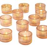 Zestaw 24 złotych świeczników szklanych tealight – dekoracja stołu