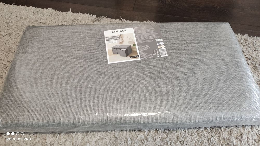Nowy puf z szufladami duży wygodny pakowany 76/38/38 cm