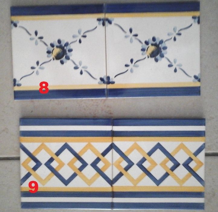 LOTE 2 - Azulejos Pintados à Mão - 15 x 15 cm - A Imitar antigos