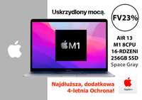 NOWY Apple MacBook Air 13 M1 16rdz 256GB GRAY +DODATKI GW+48msc FV23%!