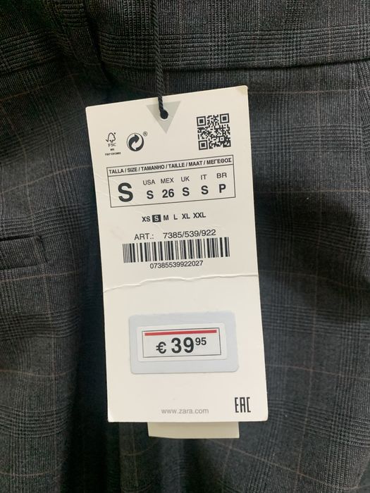 Calças cinza Novas Zara