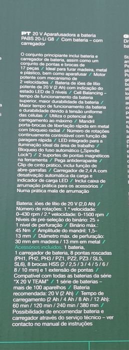 Aparafusadora berbequim Parkside novo