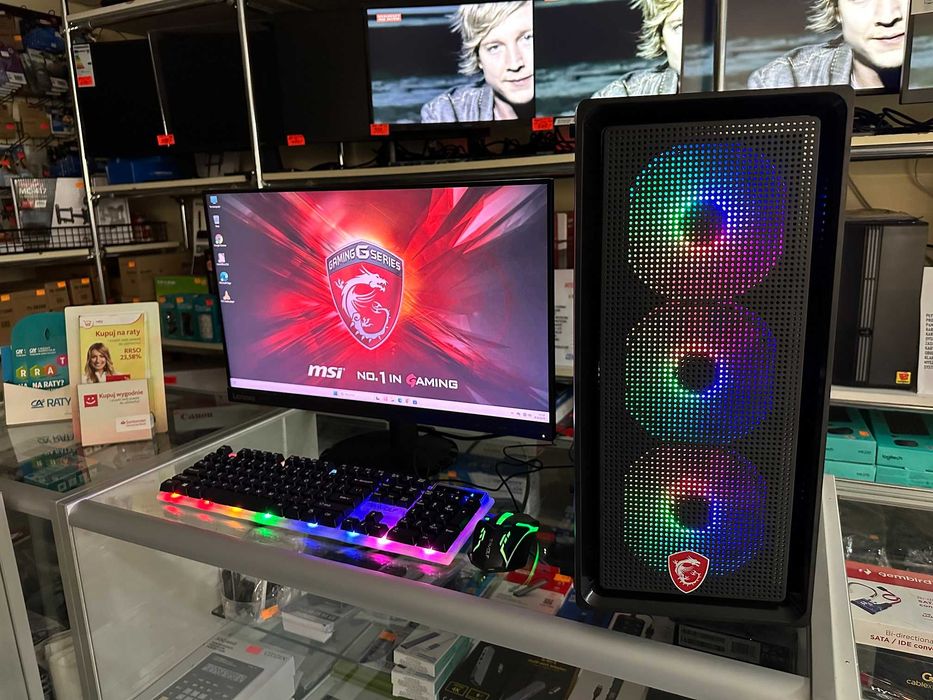 Komputer gamingowy PC i5/10400F/16GB/ssd500/GTX1060 + monito 24" Win11