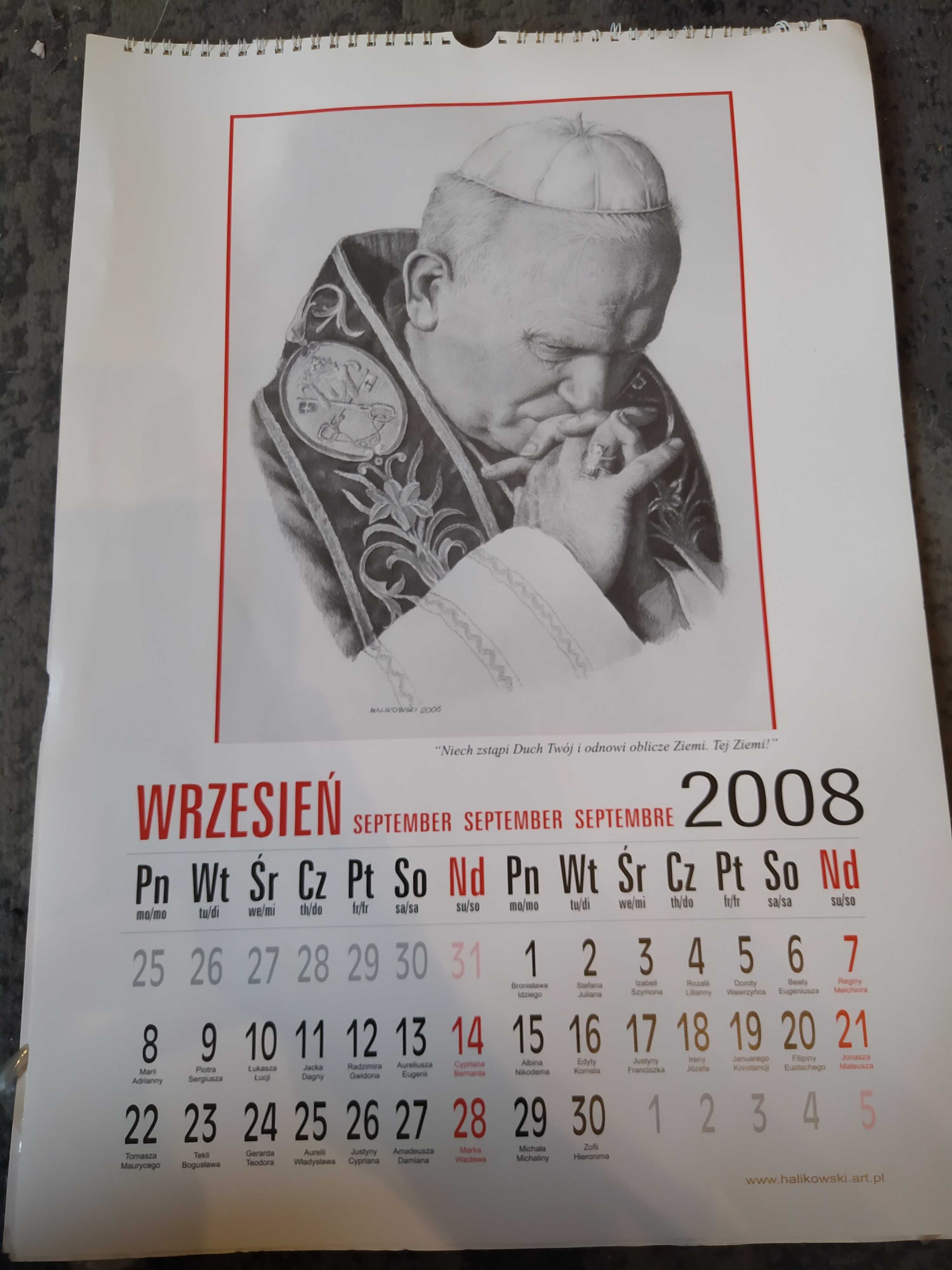 Kalendarz ścienny  Jan Paweł II 2008