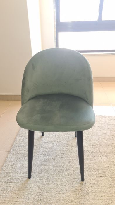 4 Cadeiras Visalia Veludo Verde Menta - Muito bom estado