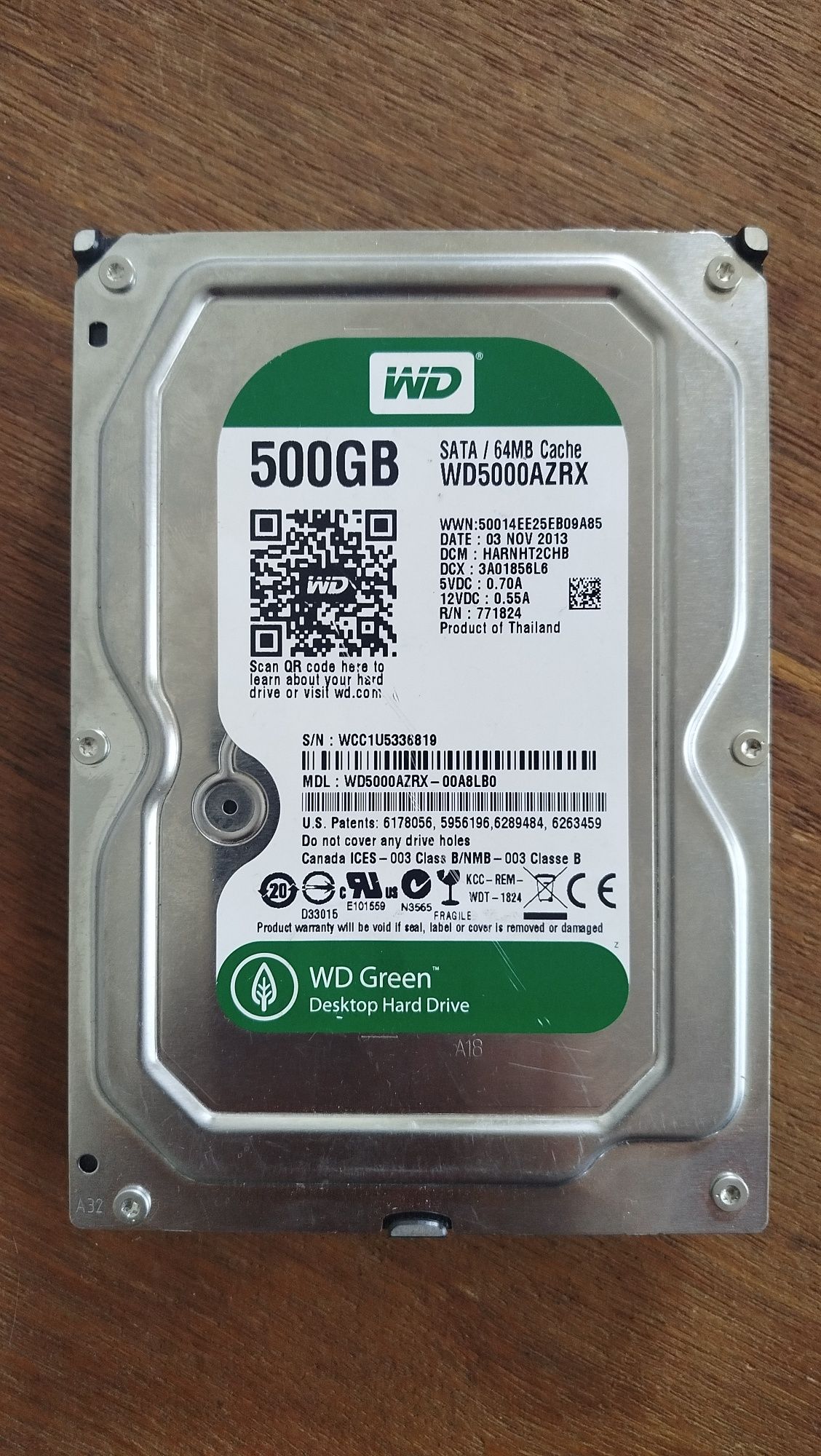 Sata WD5000AZRX .