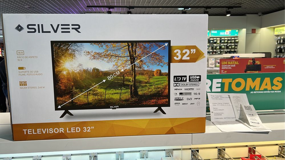 Tv Silver 32 polegadas nova