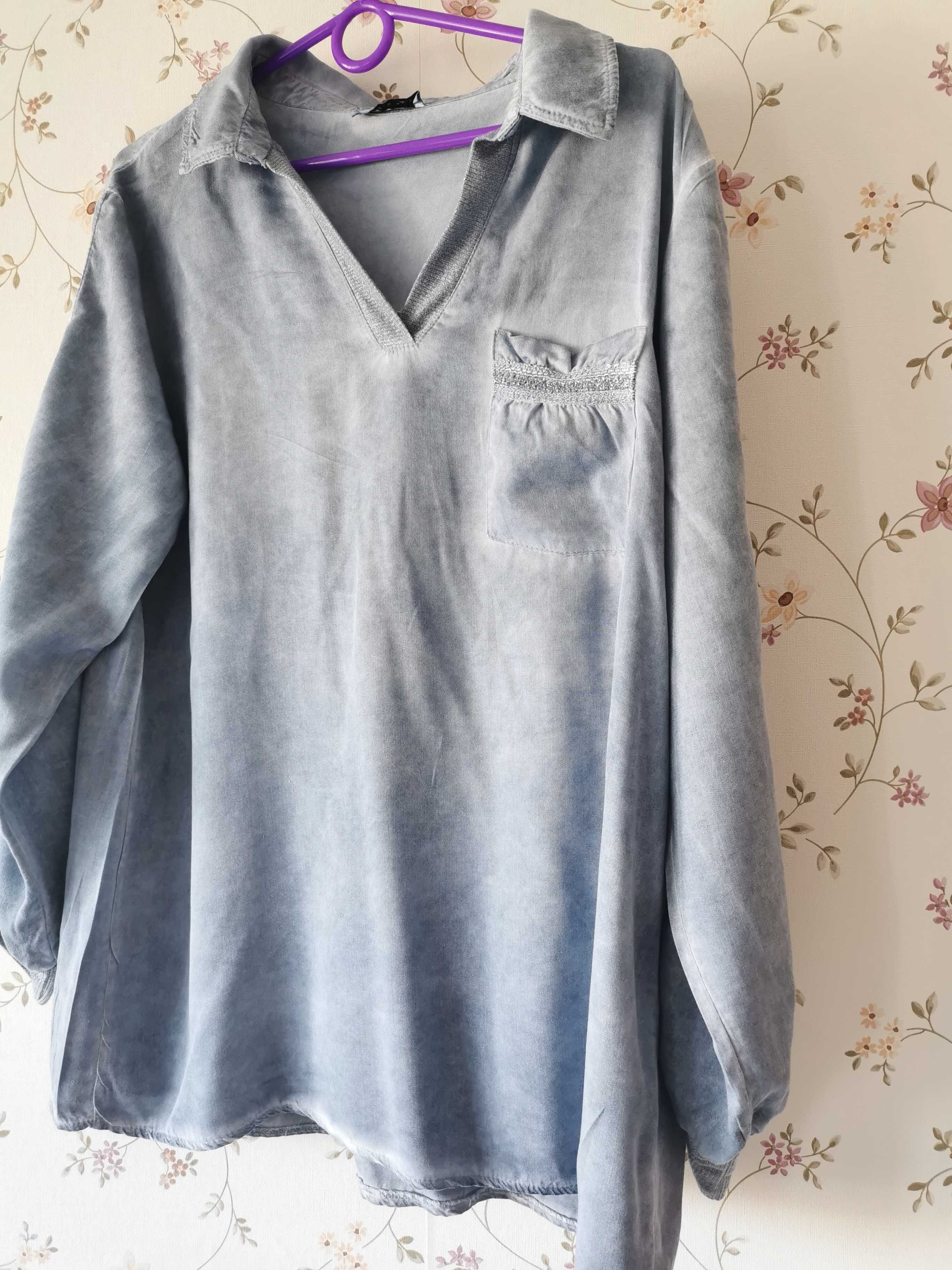 Włoski błękit, włoska moda, koszula, bluzka