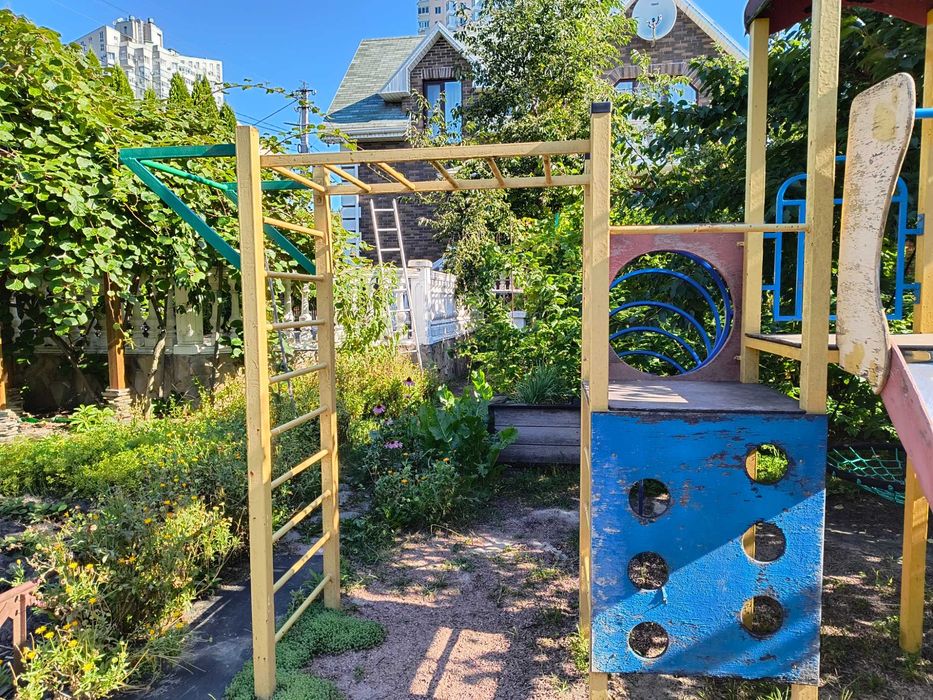 Великий дитячий ігровий майданчик комплекс для вулиці метал+дерево