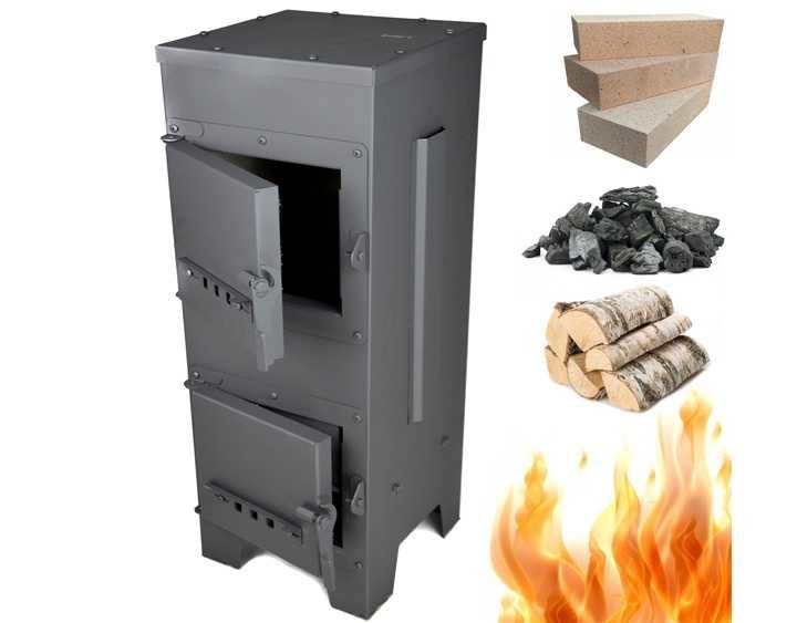 Piec piecyk koza EKON stalowy szamot ruszt na węgiel drewno pellet HIT