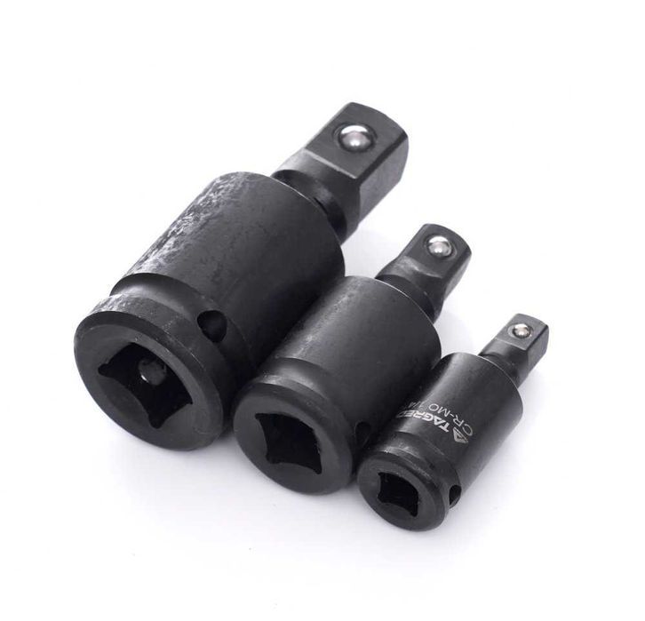 Przeguby kuliste udarowe 1/2" 1/4" 3/8", zestaw 3 sztuk