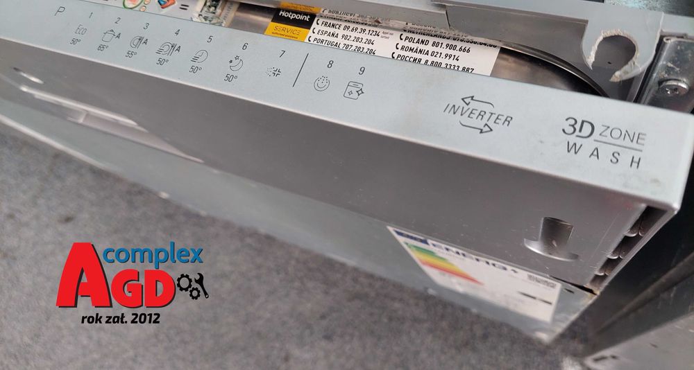 ROK GWARANCJA Zmywarka Hotpoint HIC3C26NWF 60cm Autom. otwierane drzwi