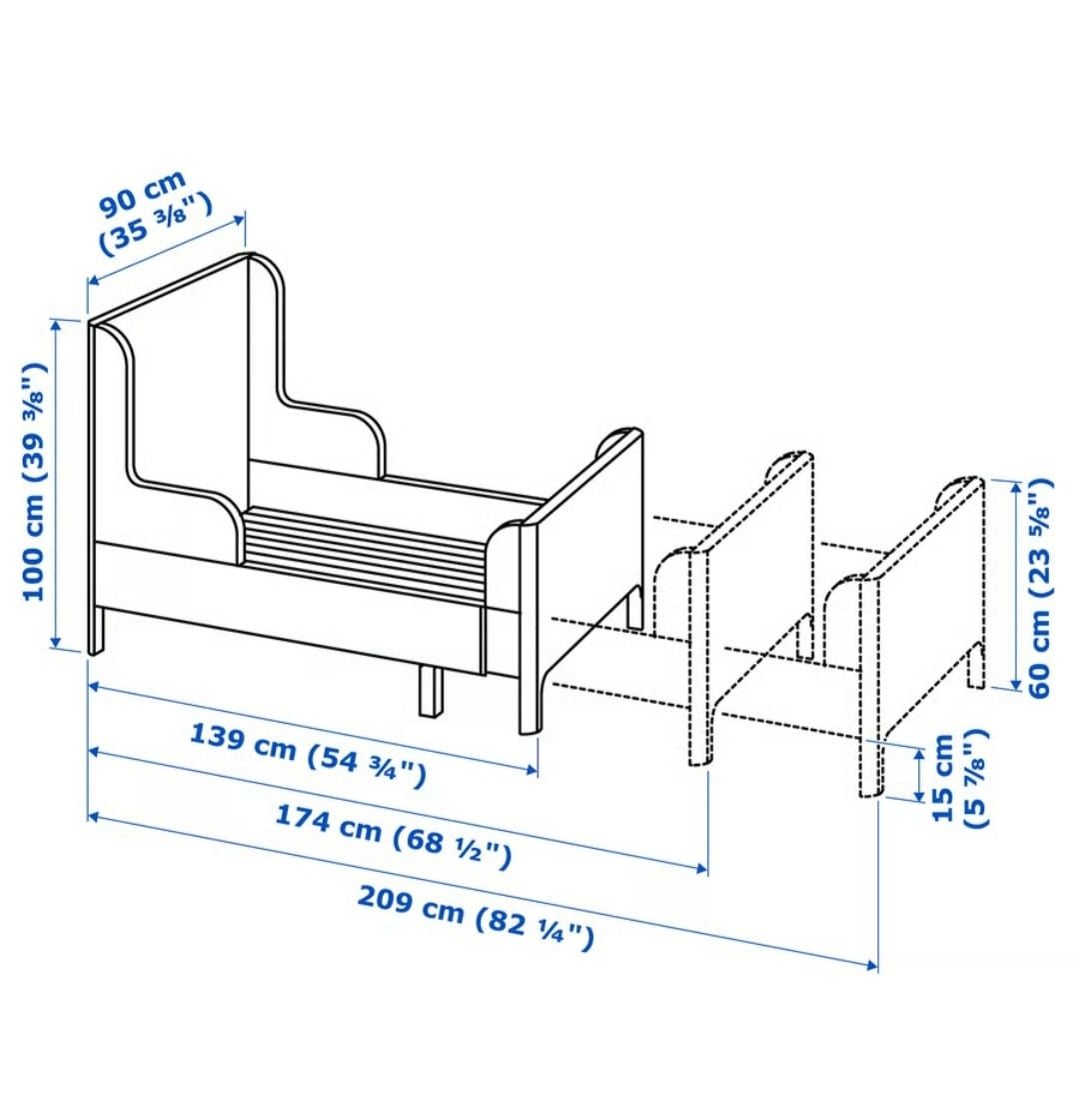 Cama extensível (branca) BUNSUGE