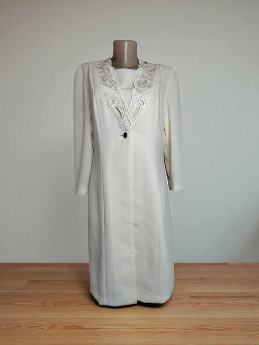 Елегантне кремове пальто-піджак Mark Angelo (розмір 48)