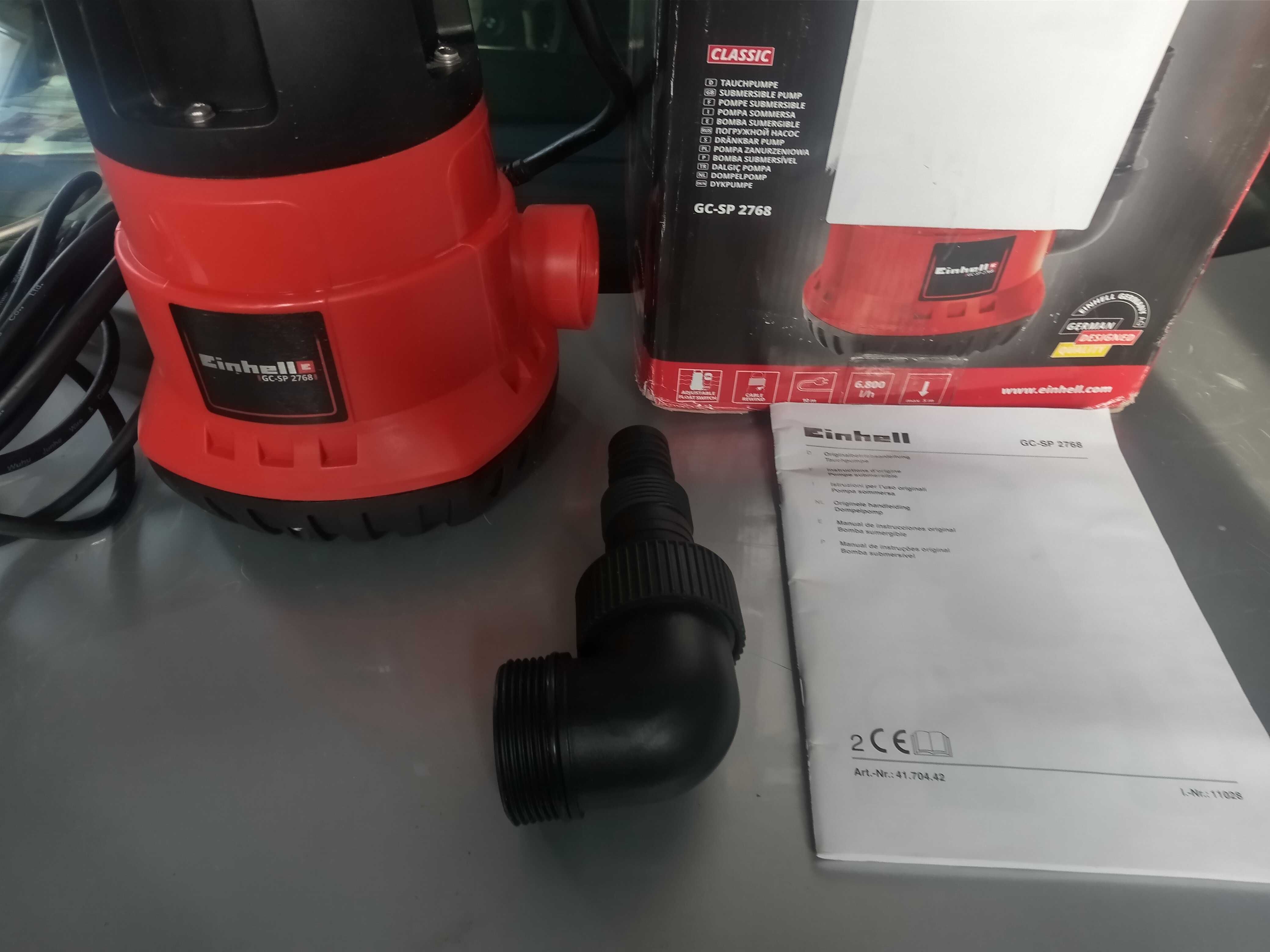 Pompa Einhell GC SP 3580 do wody z włącznikiem pływakowym.