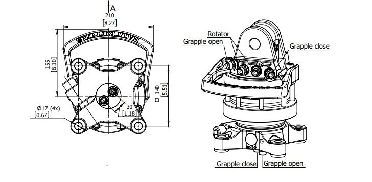 Baltrotors / 4 T / Flansza / Rotator hydrauliczny / Obrotnica / Rotor