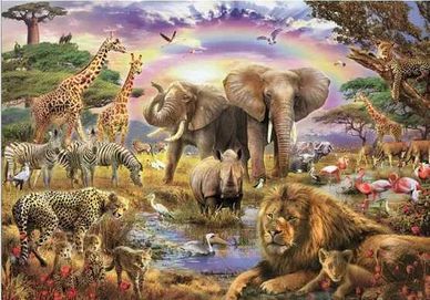 P1 puzzle 1000 elementów sawanna zwierzęta świat zwierząt safari zoo