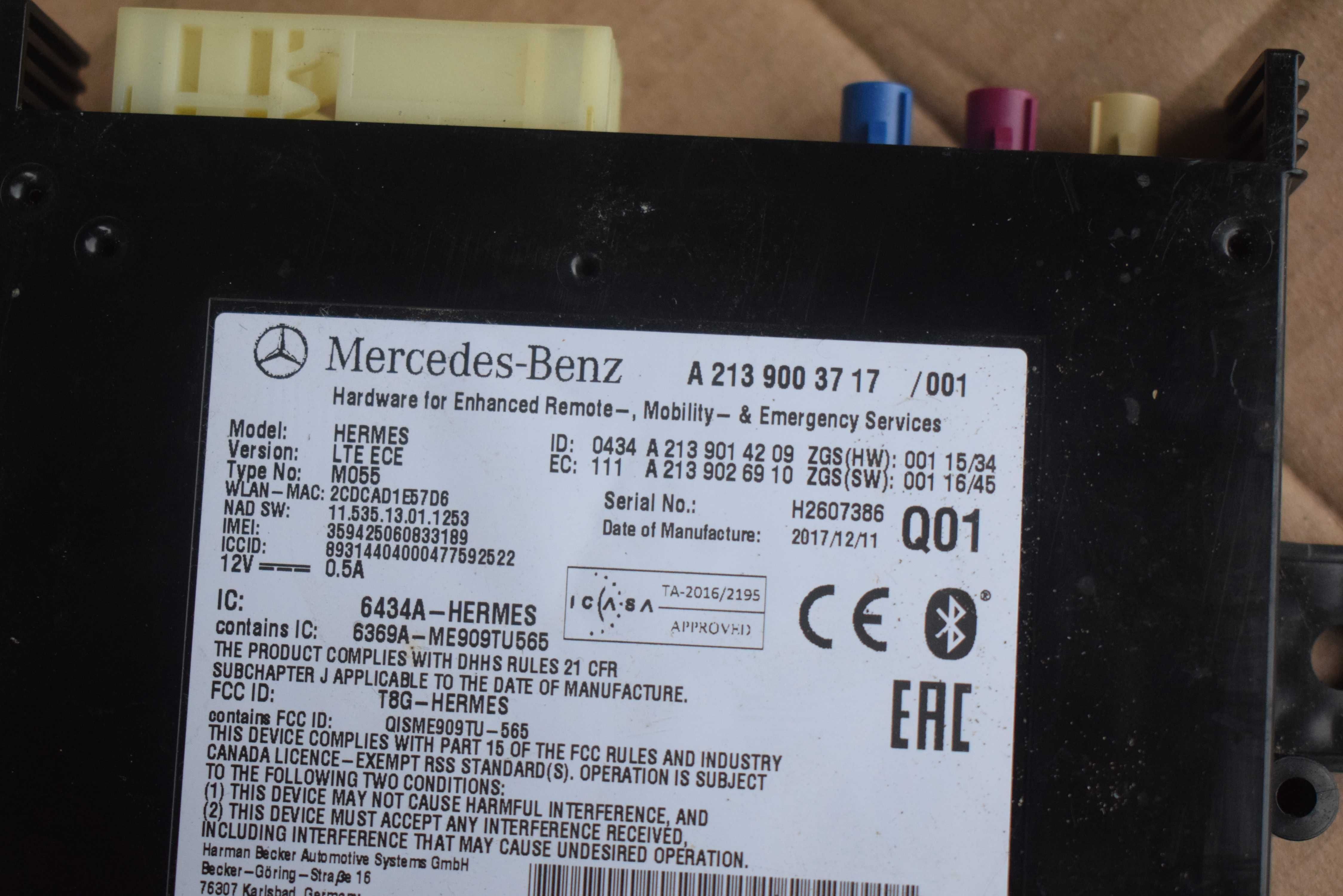 mercedes e-klasa W213 W238 18r. A21390.03717 MODUŁ TELEMATIC