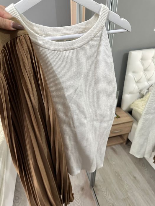 Спідниця пліссе в гірчично шоколадному кольорі