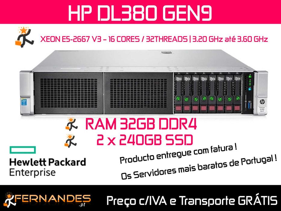 HP DL380 G9 | 32 vCPUs at 3.2 GHz — Ideal for WINDOWS SERVER or DATABASES63825525428355120