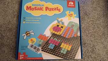 Drewniane klocki puzzle mozaika