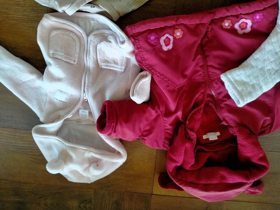 TYLKO H&M, Zestaw 56/62, JESIEŃ, ZIMA, body prążek, kurtka, WYPR