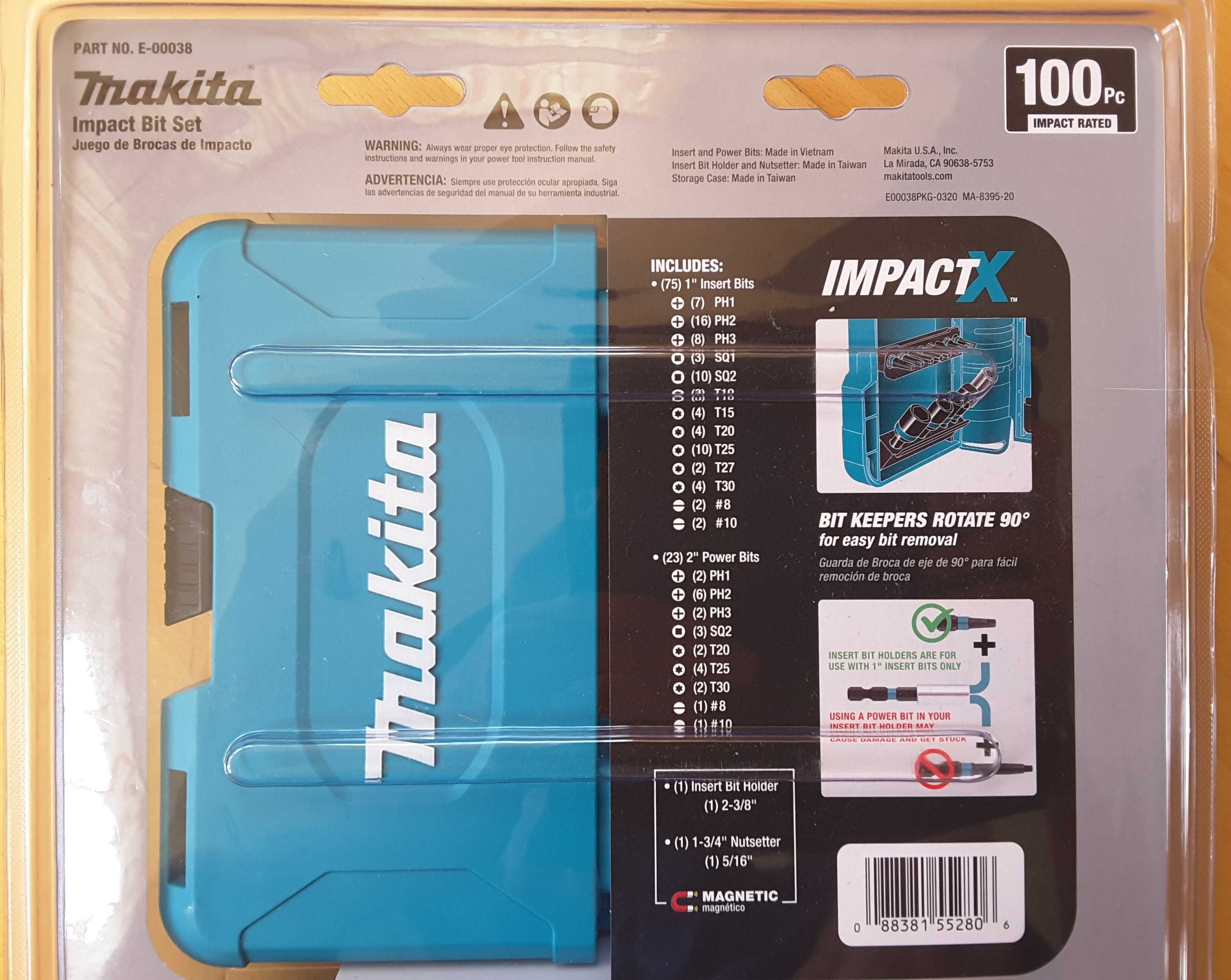 Набор бит Makita 100 шт. новый набір біт США