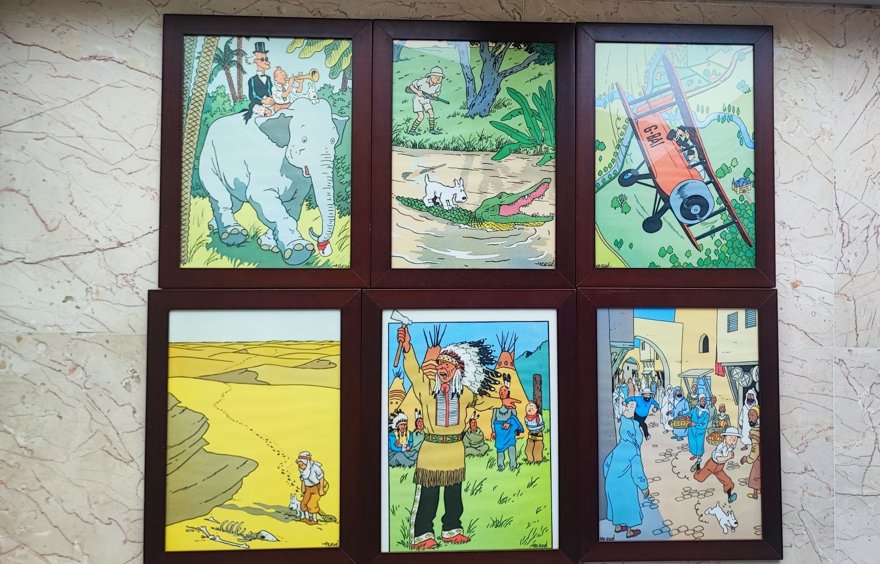 Coleção de quadros do Tintin