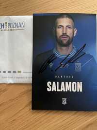 Lech Poznań fan karta Bartosz Salamon z autografem 23/24