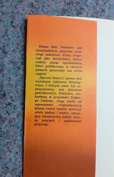 D. Petitclerc|Sprawa honoru (Dziki Zachód) [Czytelnik/1975] opis fab.