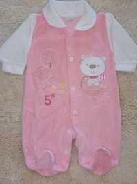 Babygrow veludo rosa