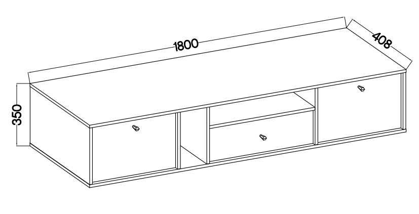 Komoda RTV 2K 1S podwieszana JAKATA 4 Beż piaskowy HIT !!!
